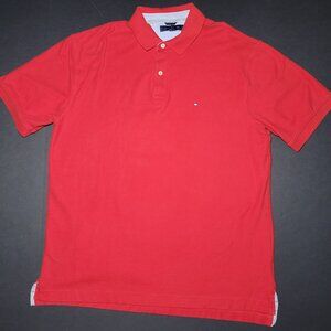Tommy Hilfiger Mens Red Short Sleeve Polo Size XL